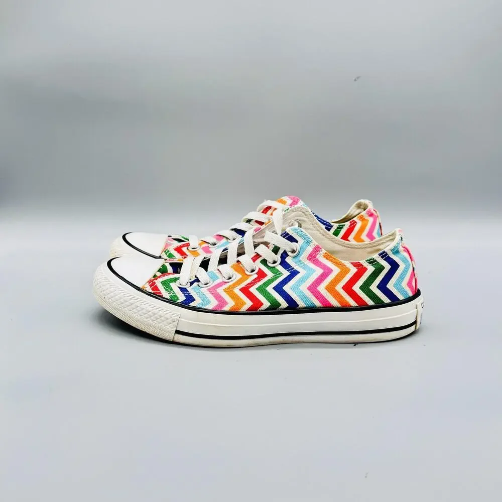 Converse Shoes Womens 7 Multicolor Chevron Chuck Taylor All Star 2 Sneakers